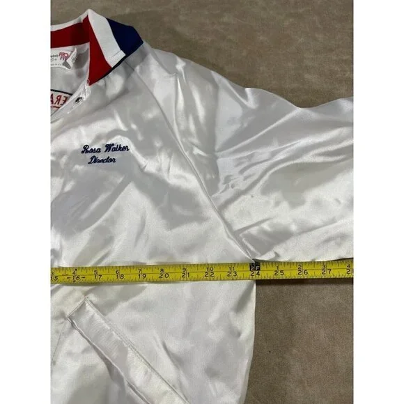 Vintage King Louie Pro Fit Men's Bomber Texas AFL Satin Button Jacket XL - Picture 8 of 9